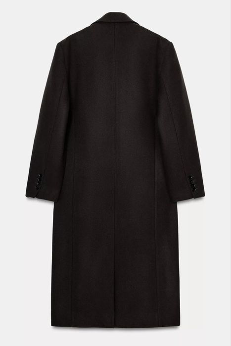 Шоколадное пальто Zara шерсть