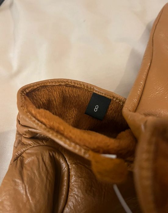 Rękawiczki skórzane brązowe