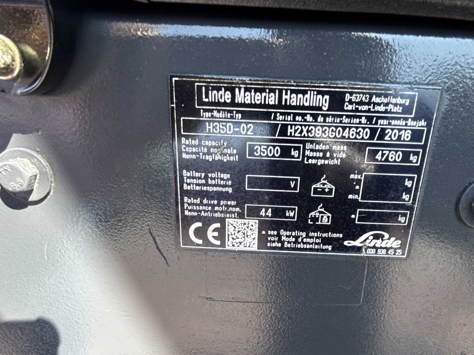 Wózek widłowy Linde H35D-02 DIESEL 2016r.