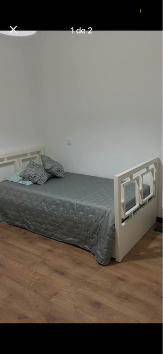 Cama solteiro madeira branca