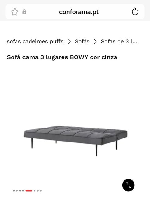 Sofá-cama cinza BOWY Conforama
