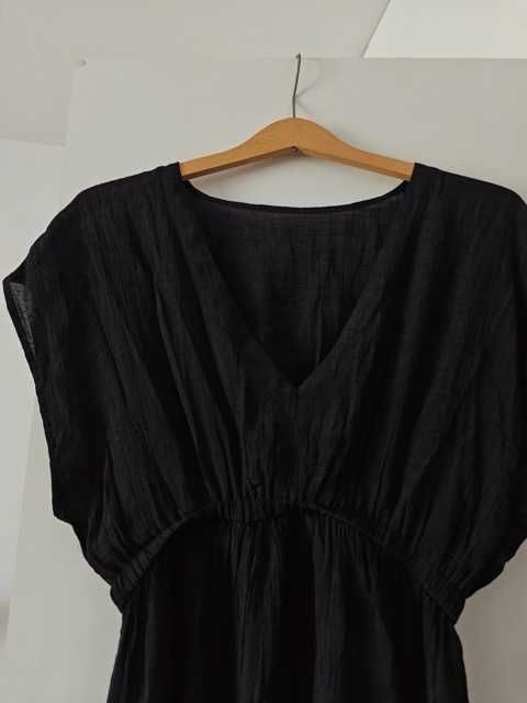 Czarna sukienka plażowa na lato S