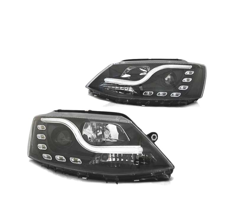 FARÓIS TRU DRL PARA VOLKSWAGEN VW JETTA VI 11-14 PRETOS