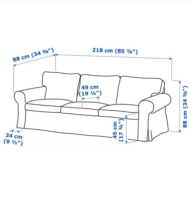 Sofa Ikea ektorp 3-osobowa + puf