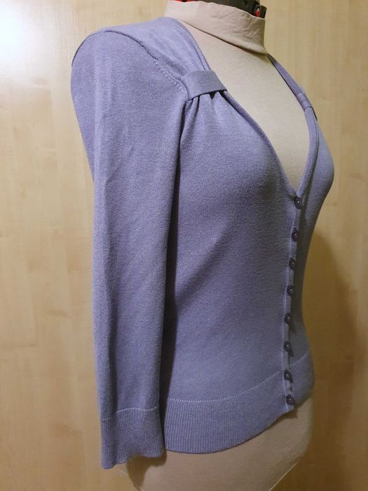 Sweter rozpinany jasny fiolet, rękaw 3/4