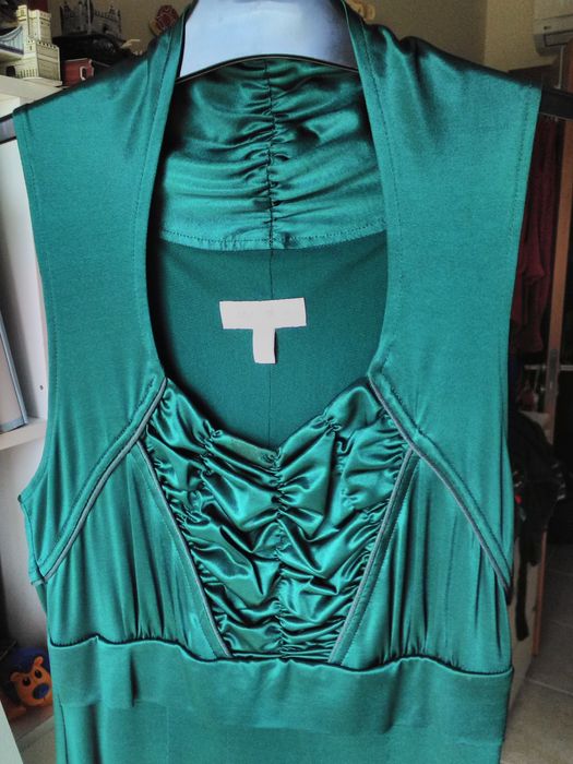 Vestido verde esmeralda-tamanho 34