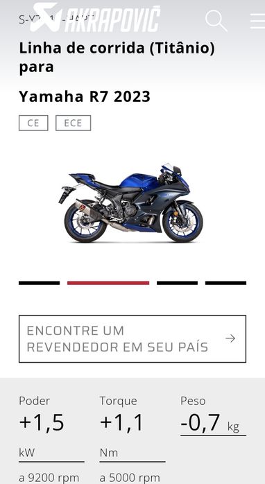 Ackrapovic  Yamaha R7 / MT 07
