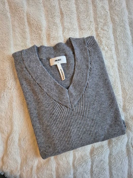 Szary sweterek Object S M wiskoza
