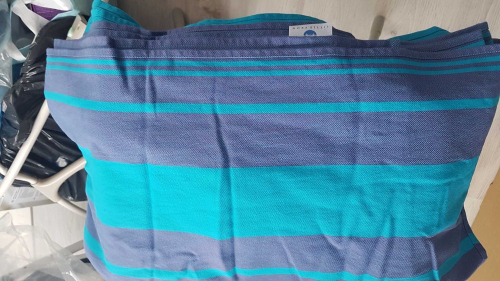 Chusta tkana paskowa Little frog