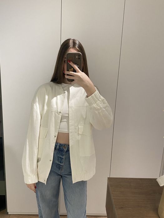 Лляний бомбер Zara(white) .