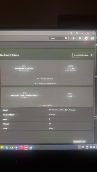 PC gamer AMD ryzen 7 5800x, RX 7600 XT, 16GB RAM
