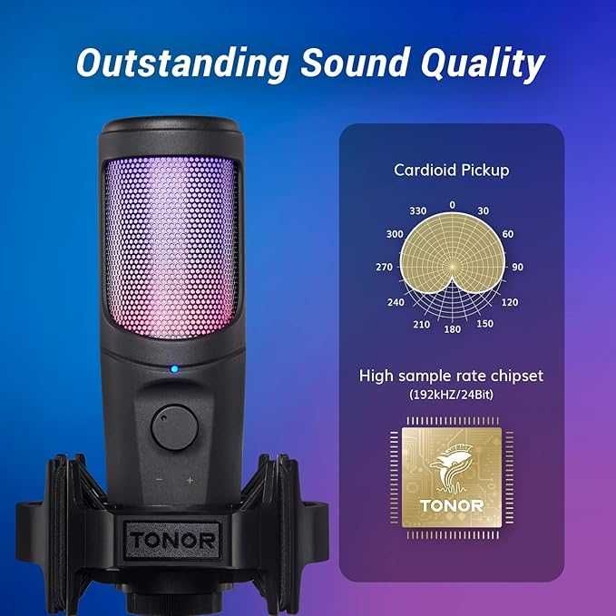 TONOR RGB USB Mikrofon Do Gier, Podcastów do PC