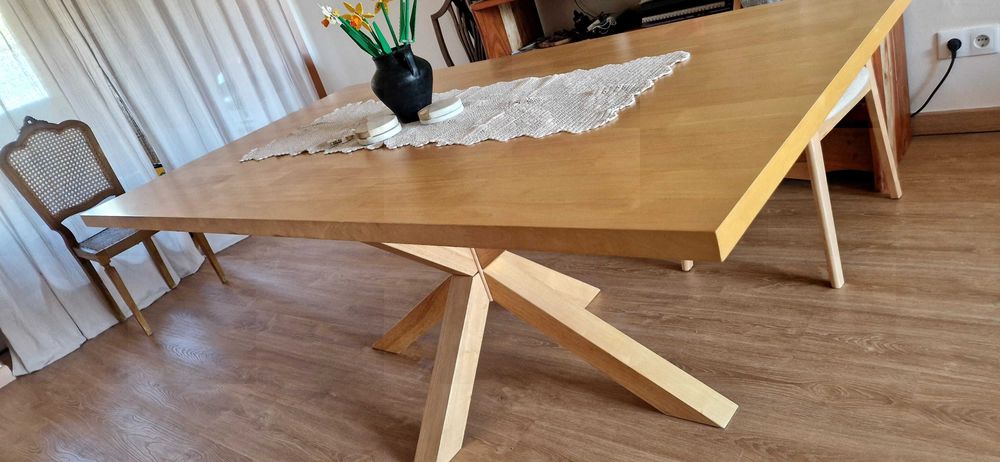 Mesa de jantar retangular, madeira maciça (180x100 cm) Sklum