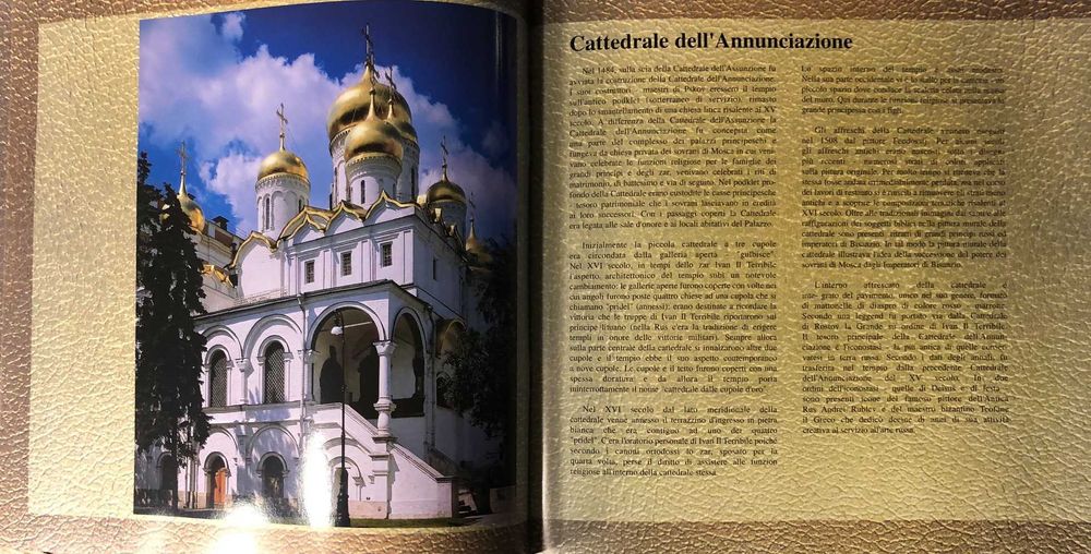 Brochura Kremlin de Moscovo da Aeroflot em Italiano - 1998