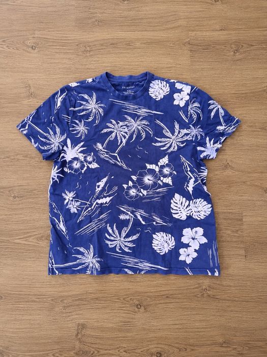 Primark XL T-shirt Tropical Azul/Havaiano