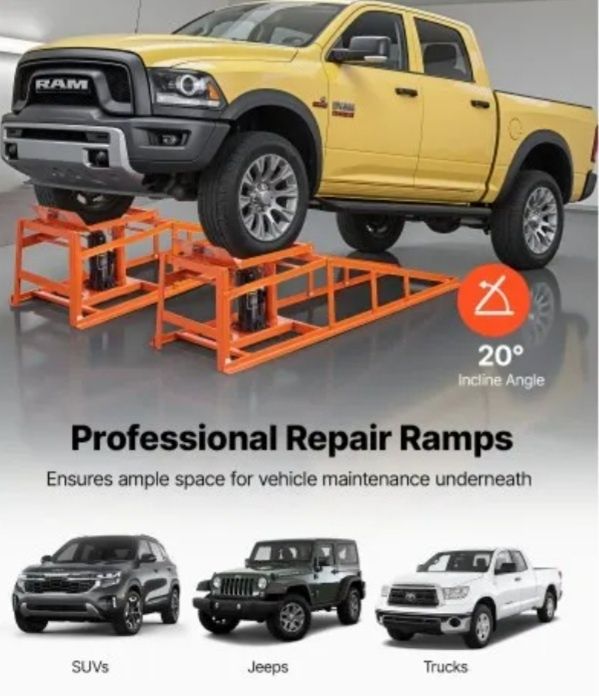 Rampas hidráulicas VEVOR para veículos, 2 unidades, 5 toneladas