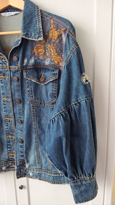 Zara katana kurtka jeansowa oversize S