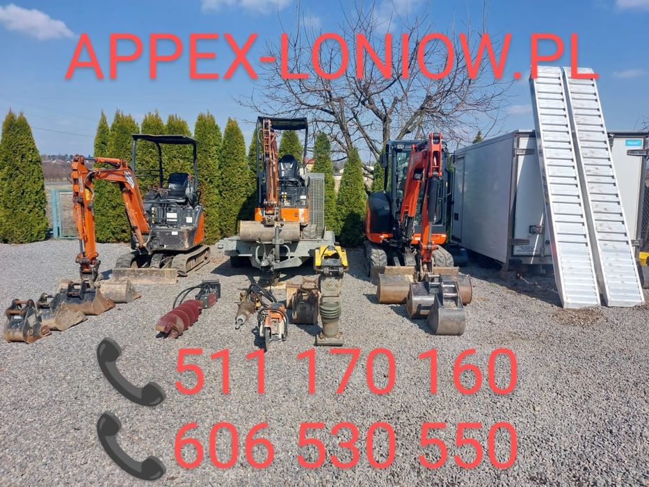 Wynajem koparki 3 tony młot wiertnica fi 30