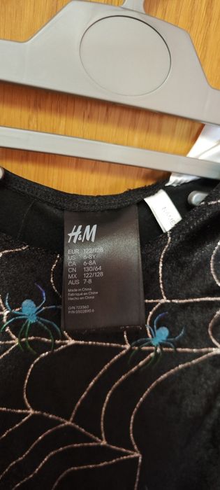 Vestido preto Halloween 7 anos