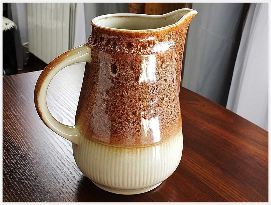 Duży dzbanek ' Maria' z ceramiki glazurowanej Sadulski Mirostowice PRL