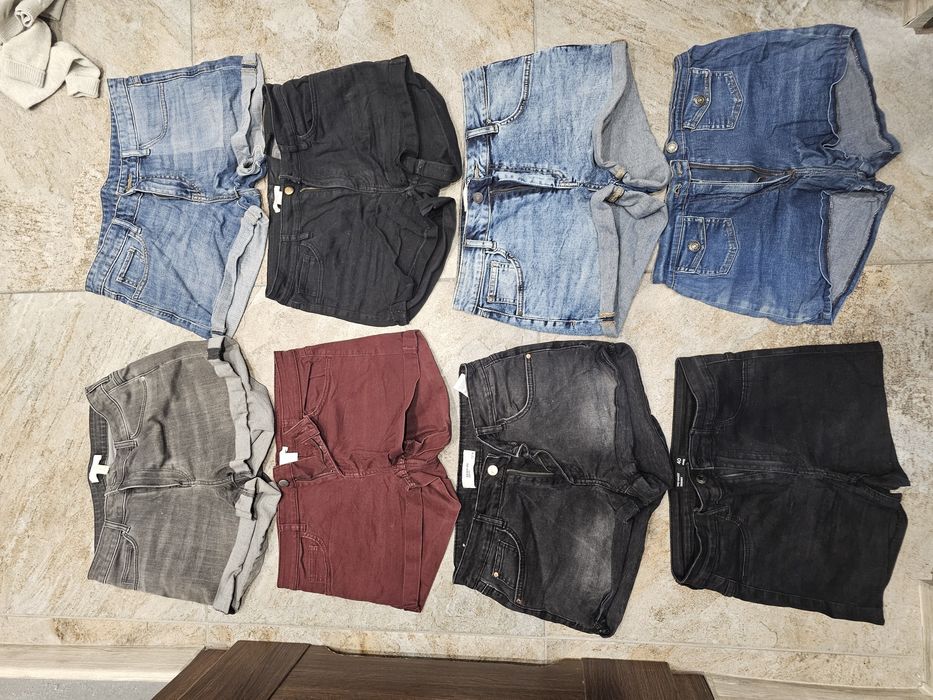 Zestaw komplet paka spodenek jeansowych jeans szorty damskie 8 par 38M