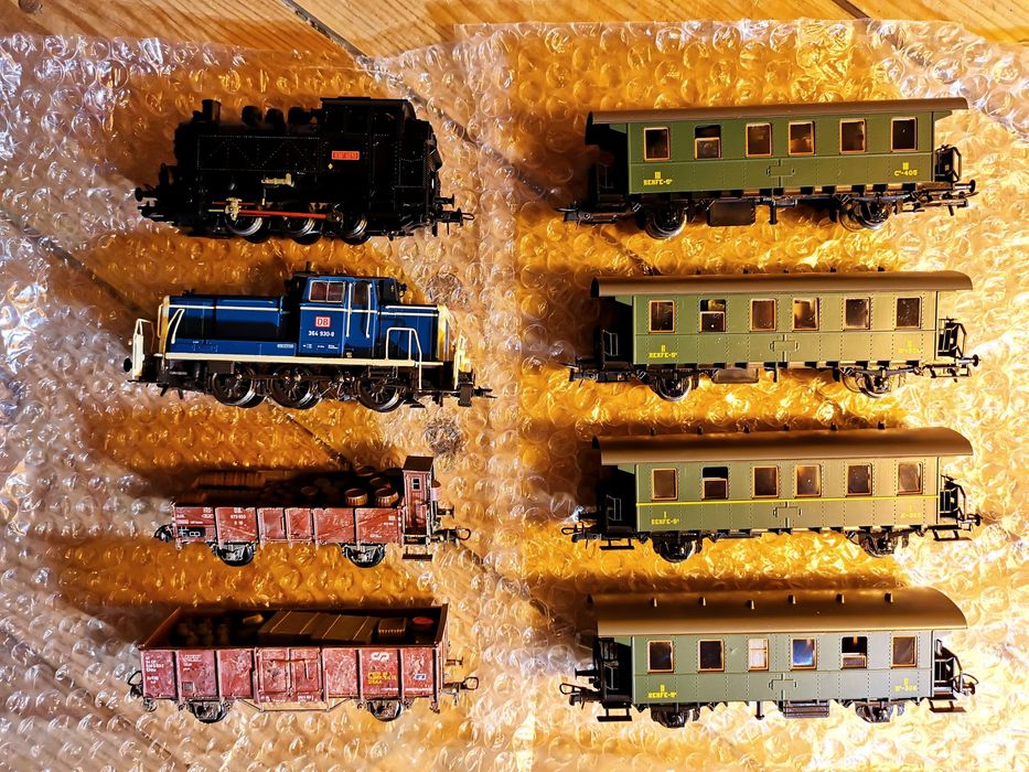 Modelismo ferroviário HO na caixa