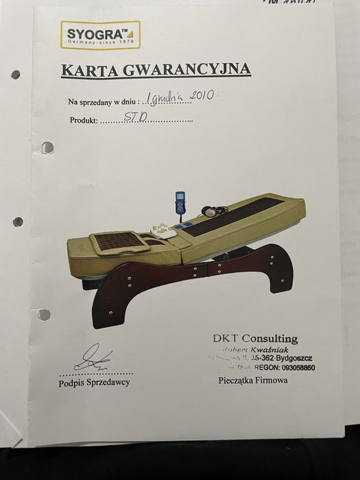 Łóżko masujące SYOGRA JMB-003/STD