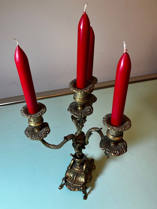 Castiçal antigo de 4 velas