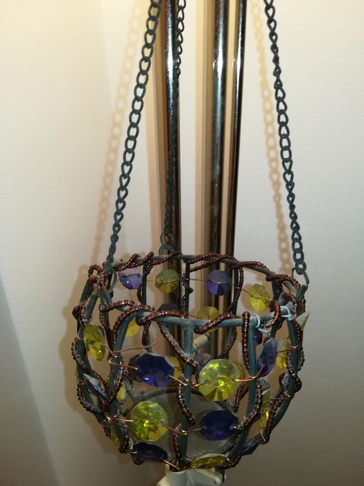 Imported candle holders with blue/green stones