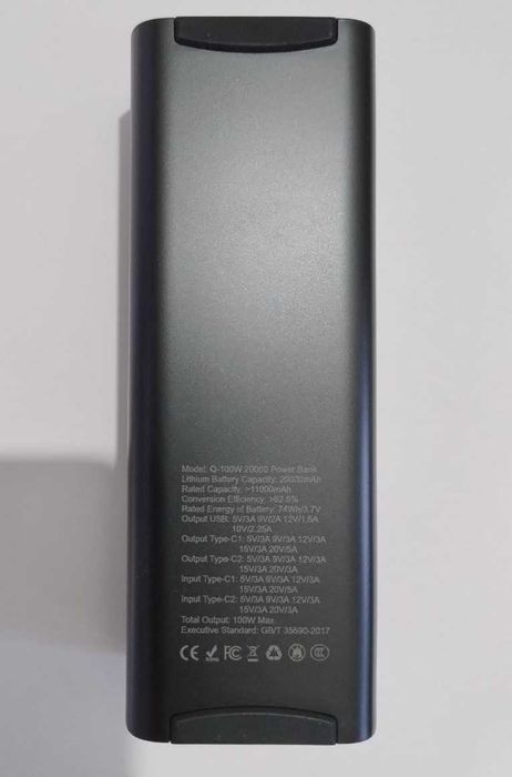 Потужний павербанк для ноутбука 100Вт 20000мАг швидка зарядка 100W PD3