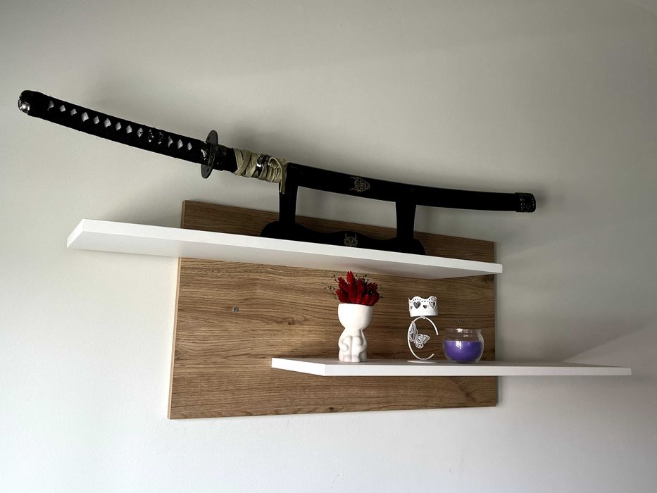 Móvel TV Modular Moderno Branco e Carvalho – Como Novo