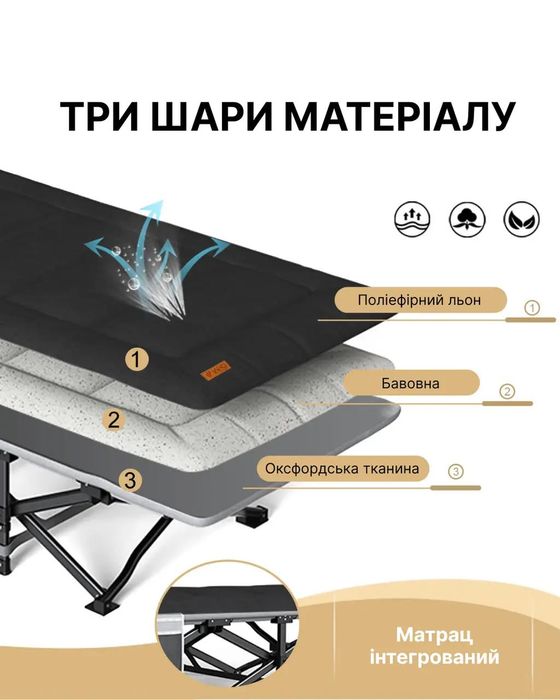 Розкладне ліжко шезлонг WCG CC-S10 + матрац і подушка