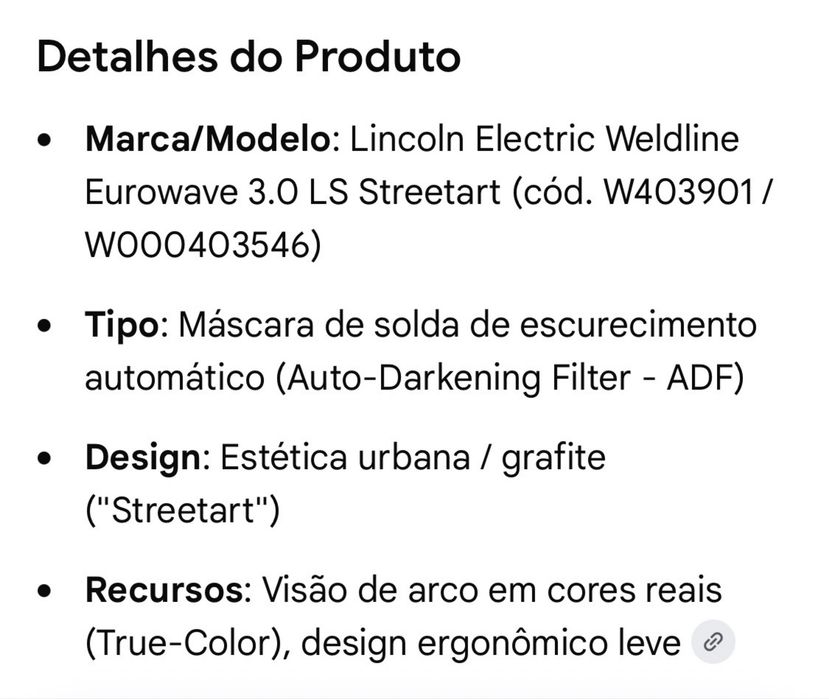 Mascara de soldar Linconl Eletric Microwave 3.0
