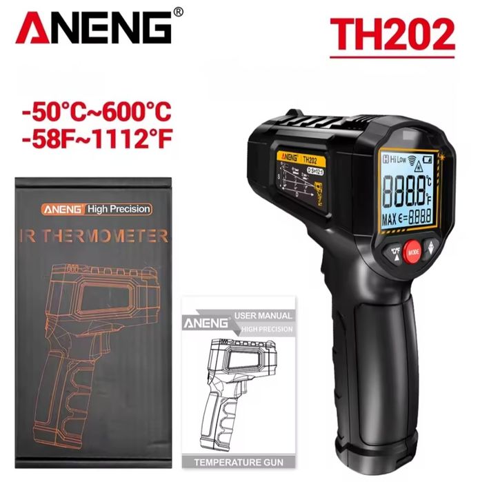 Інфрочервоний безконтактний термометр, пірометр ANENG TH202