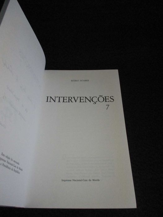 Livro Intervenções 7 Mário Soares Autografado