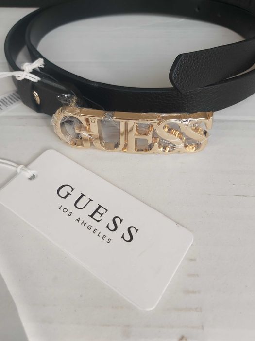 NOWY oryginalny pasel GUESS czarny L 105cm