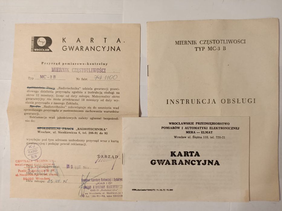 Stary miernik częstotliwości MC-3B.