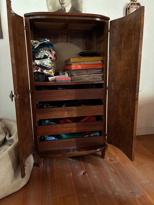 Conjunto mobilia de quarto em nogueira art deco