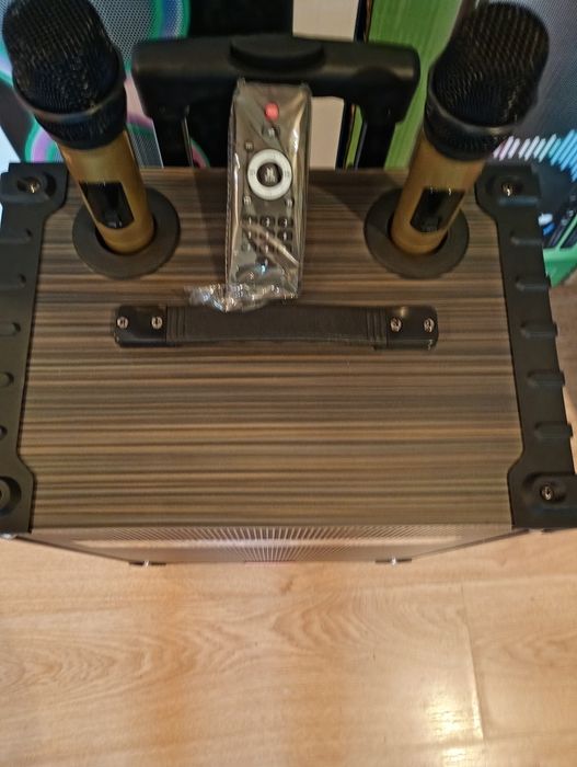 Блютуз караоке акустика Gedi-12(SD,USB,FM)пультДУ,2микрофона