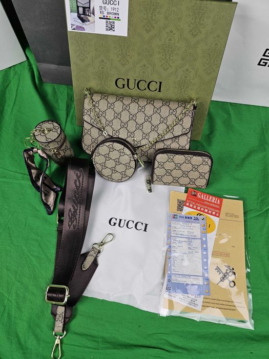 Komplet Torebka damska Gucci torba biznesowa nowość monogram kuferek