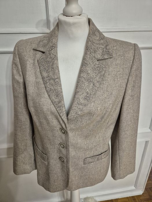 Elegancka welniana marynarka vintage polska marka 42