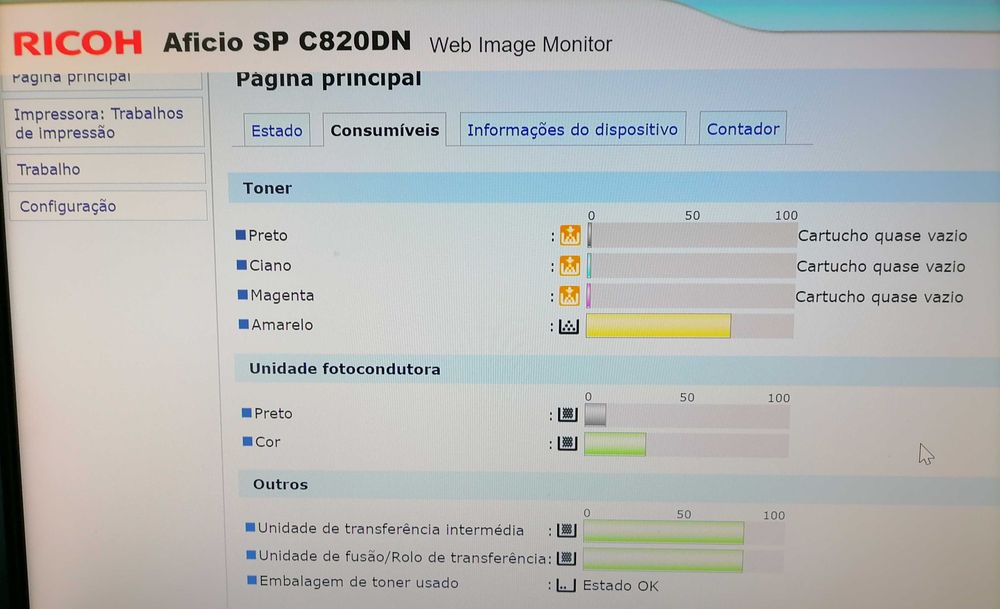 Impressora Ricoh Aficio SPC 820 DN