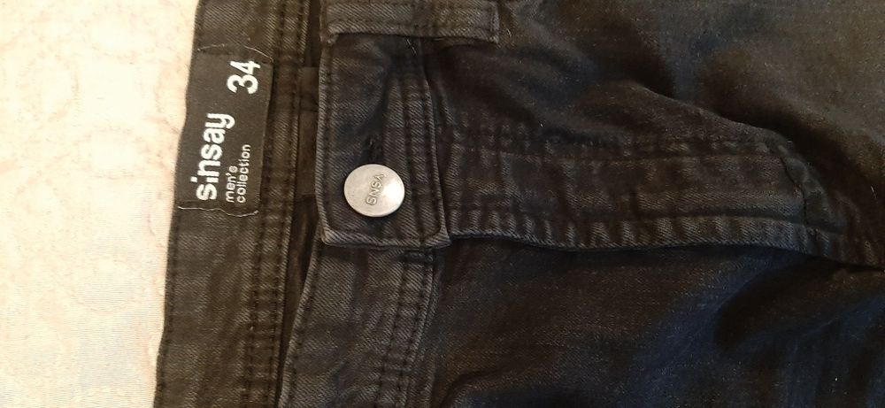 Jeansy grafirowe męskie spodnie