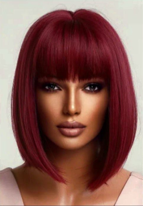 Peruka burgundia bob