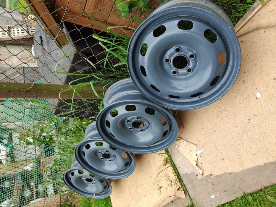 4 Felgi stalowe 15", 5x100, ET43, 6J,  Seat Skoda Audi VW