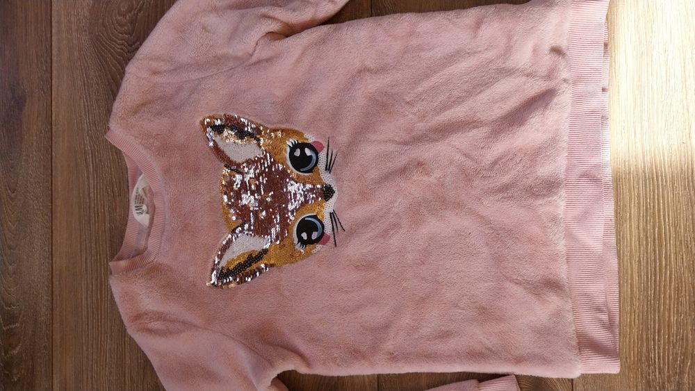 Ciepła bluza hm r. 134/140 miś