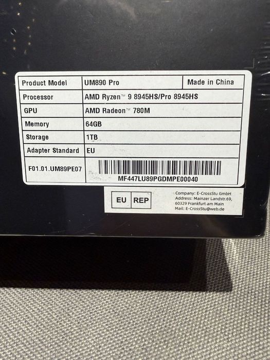 Nowy Minisforum PC AMD Ryzen 9 DDR5 64GB PCIe 4.0 SSD 1 TB Radeon 780M