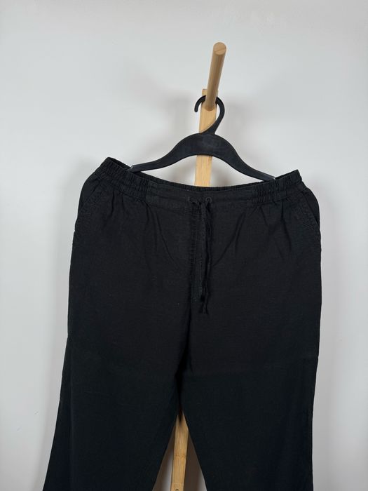 NEXT czarne szerokie spodnie lniano wiskozowe len wiskoza M/L
