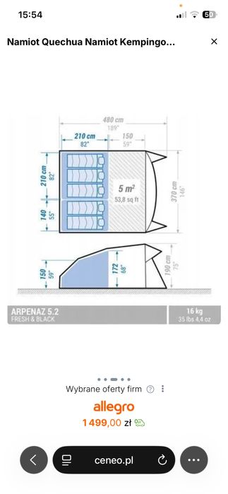 Namiot kempingowy Quechua Arpenaz 5.2