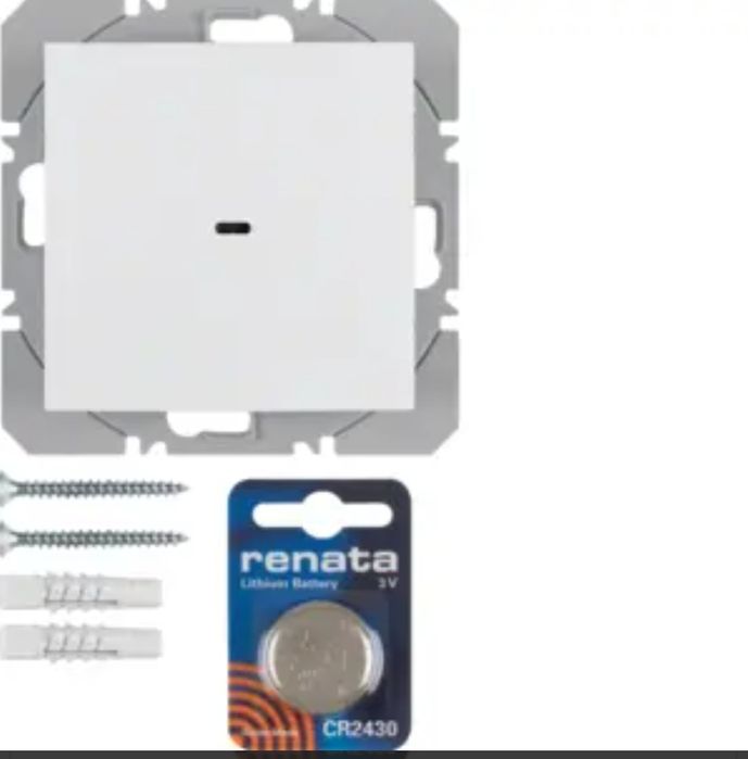 KNX RF przycisk 1-kr płaski biay połysk